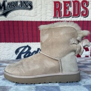 Size 7 - Ugg Mini Bailey Bow 2 1092972 Light Grey
